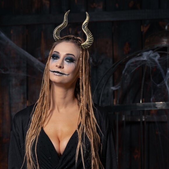 Dark Devil Horns  Gold Headband main image 4